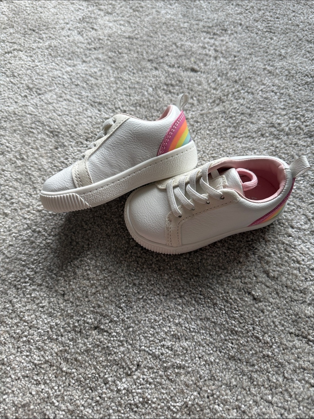Carter’s Toddler White Sneakers with Rainbow Accent